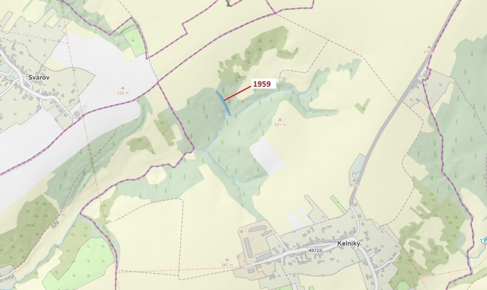 Dražba lesa 1 160 m², Kelníky