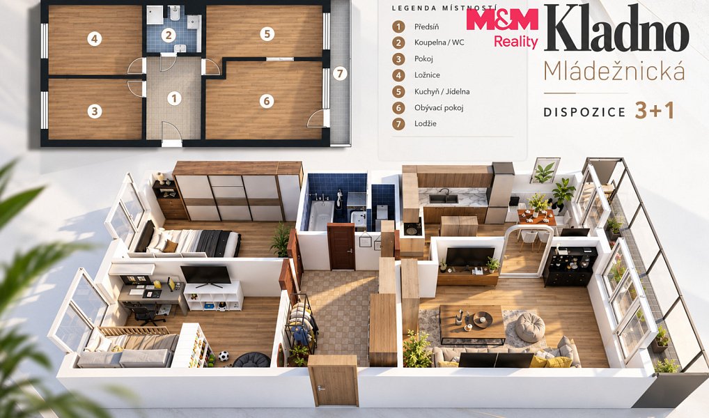 Prodej bytu 3+1, 71 m², Kladno