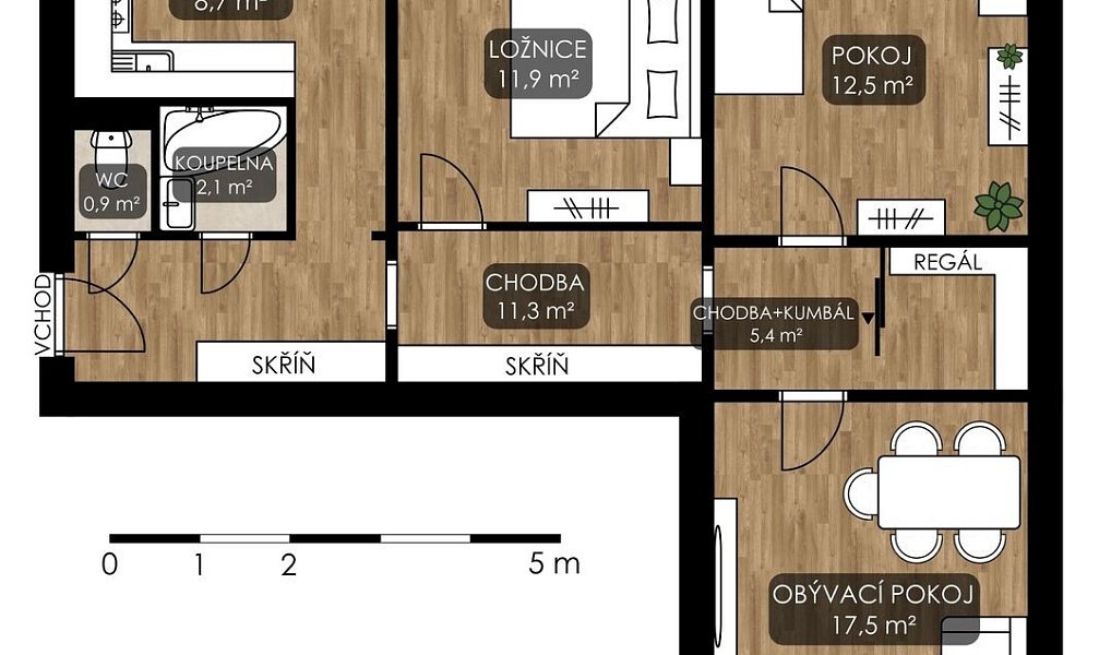 Prodej bytu 3+1 73 m², Rožnov pod Radhoštěm – náhled fotky 3