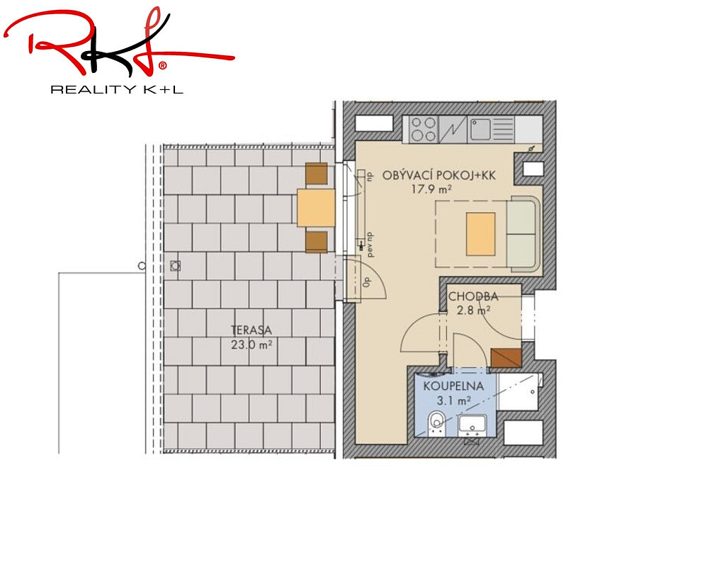 Pronájem bytu 1+kk 25 m² – fotografie 4