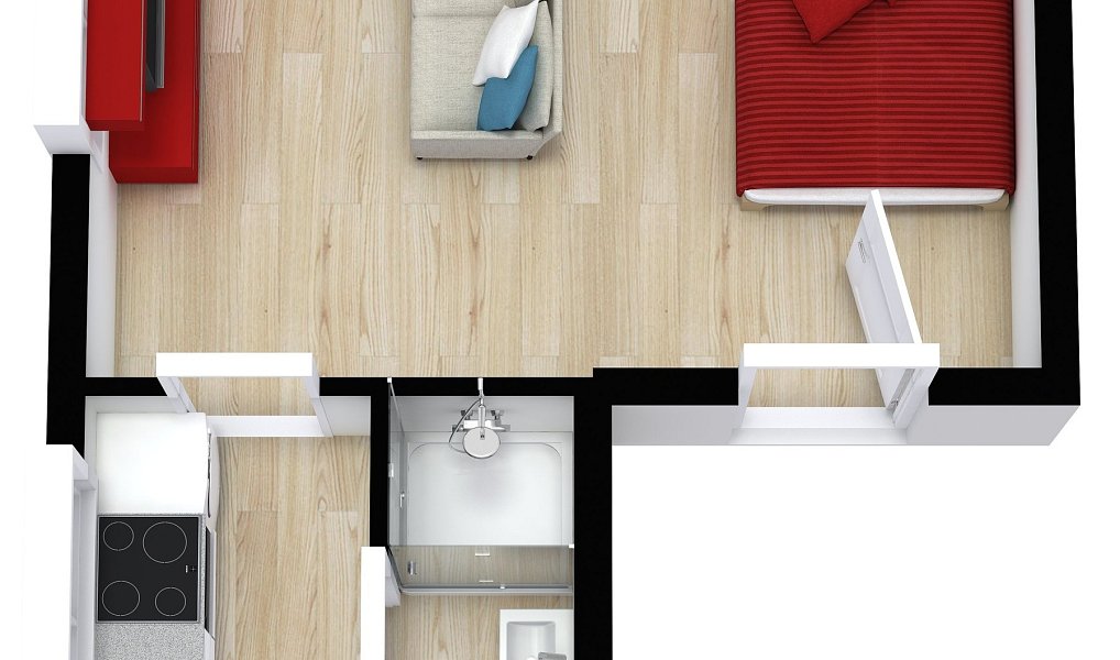 Pronájem bytu 1+kk 20 m², Liberec – náhled fotky 4