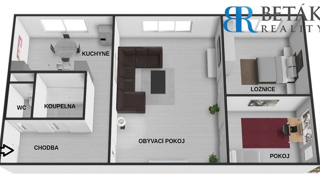 Prodej bytu 3+1 60 m², Přerov – náhled fotky 2
