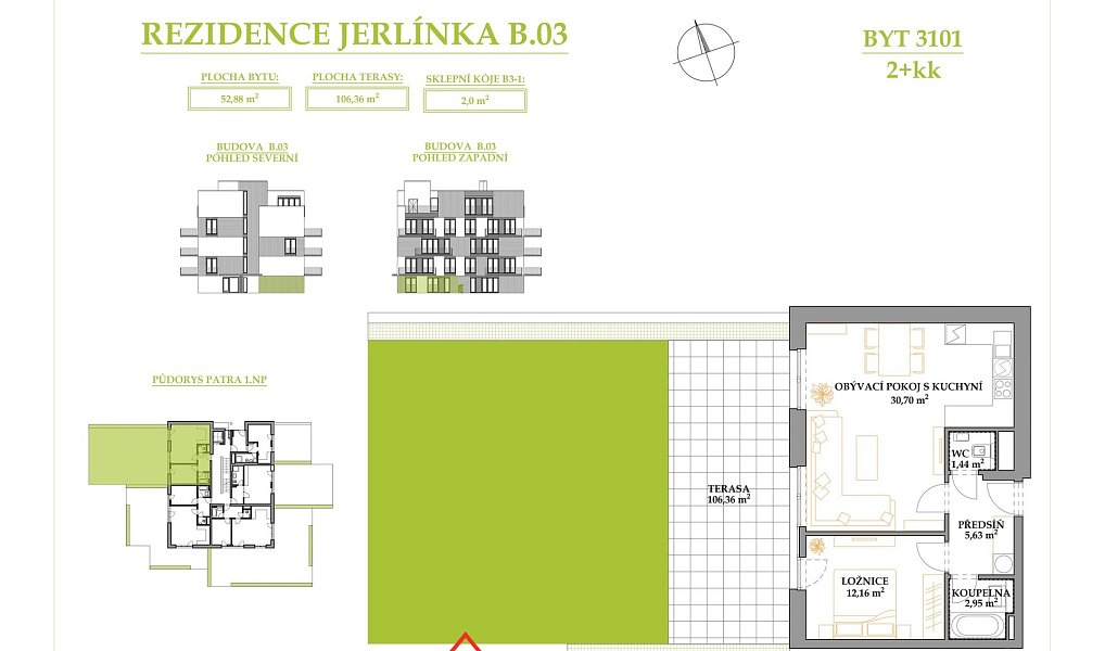 Prodej bytu 2+kk 159 m², Brno – náhled fotky 2