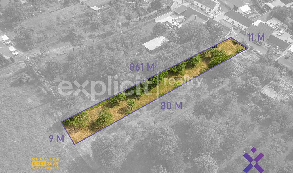 Prodej stavebního pozemku 861 m², Uherský Brod – náhled fotky 3