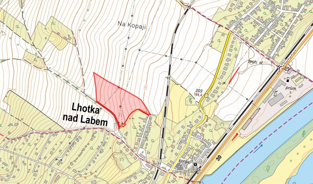 Prodej pole 9 589 m², Lhotka nad Labem – náhled fotky 2
