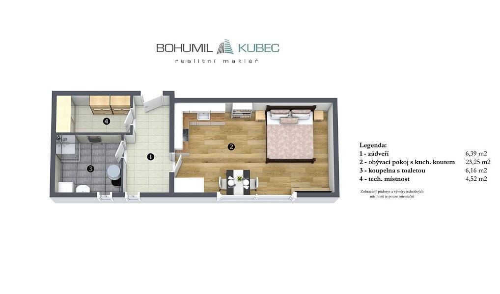 Prodej bytu 1+kk 40 m², Veselí nad Lužnicí – náhled fotky 4
