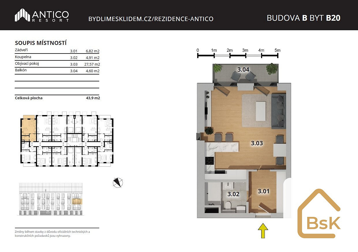 Pronájem bytu 1+kk 39 m² – fotografie 3