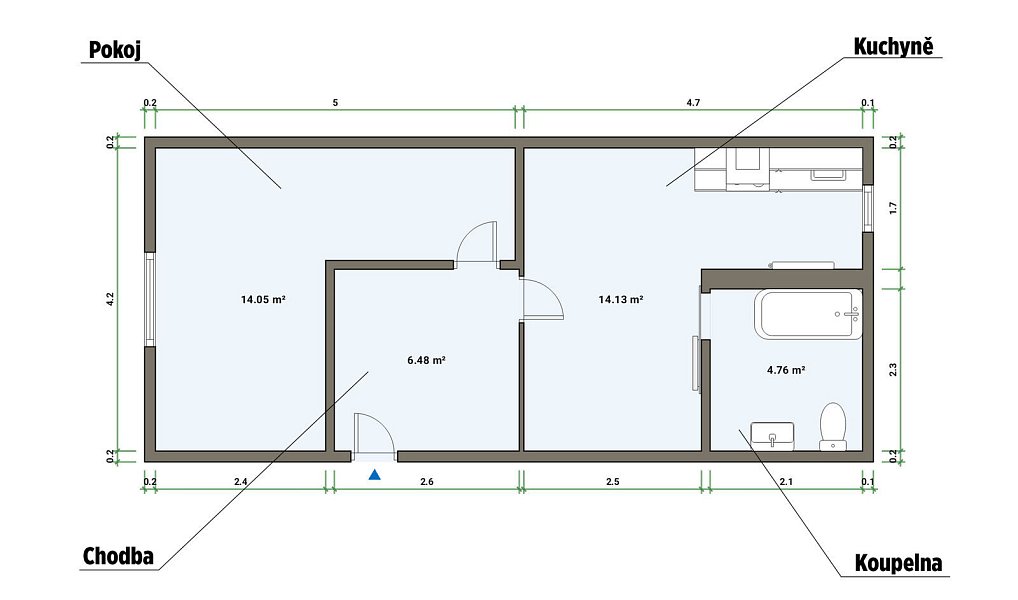 Pronájem bytu 2+kk 40 m², Sokolov – náhled fotky 5