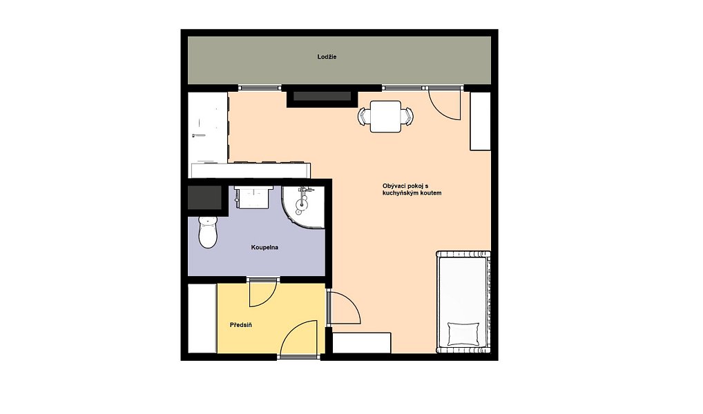 Pronájem bytu 1+kk 25 m², Praha – náhled fotky 2