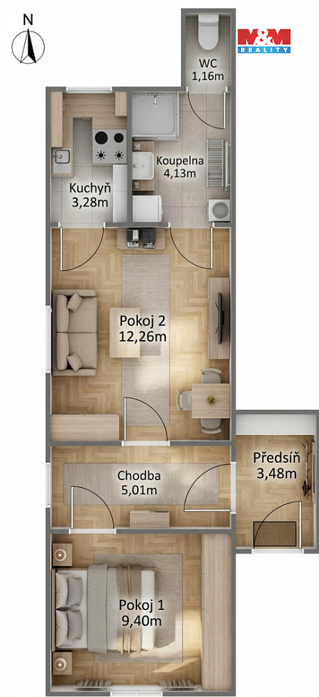 Prodej bytu 2+1 41 m² — photo 4
