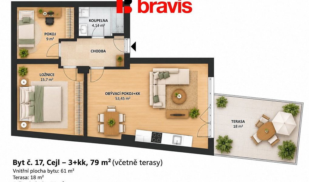Prodej bytu 3+kk 61 m², Brno – náhled fotky 5