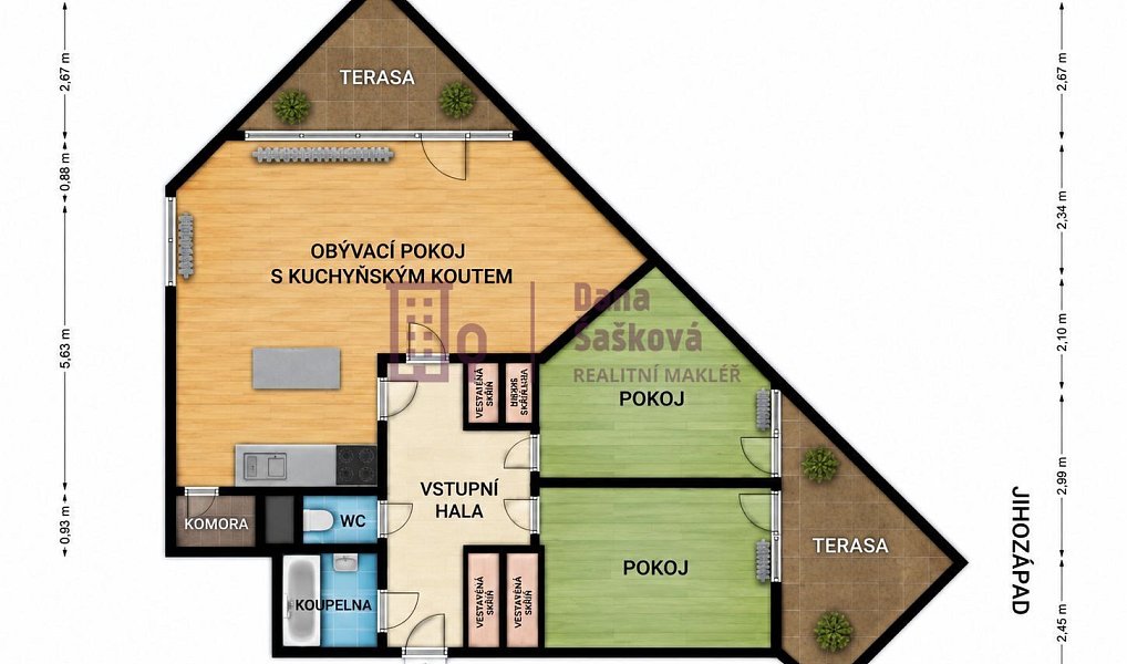 Pronájem bytu 3+kk 78 m², Jindřichův Hradec – náhled fotky 4