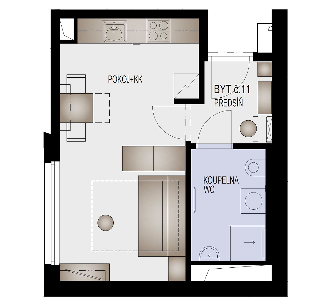 Prodej bytu 1+kk 31 m² – fotografie 4