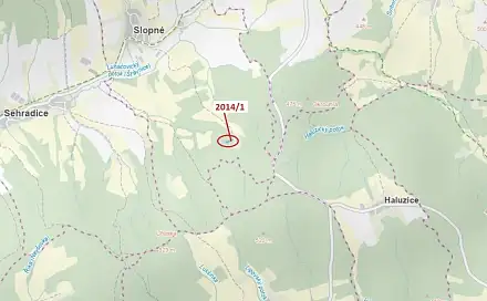 Dražba pozemku 1 786 m², Slopné