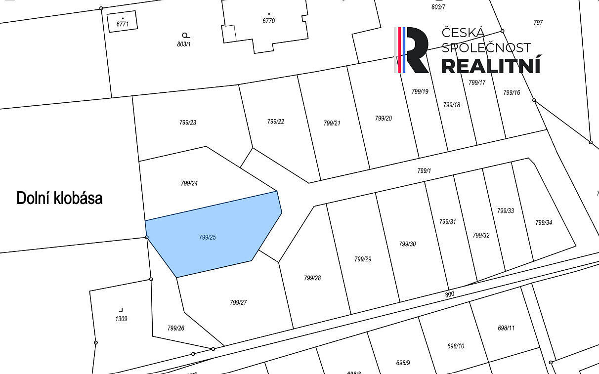 Prodej stavebního pozemku 826 m² – fotografie 3