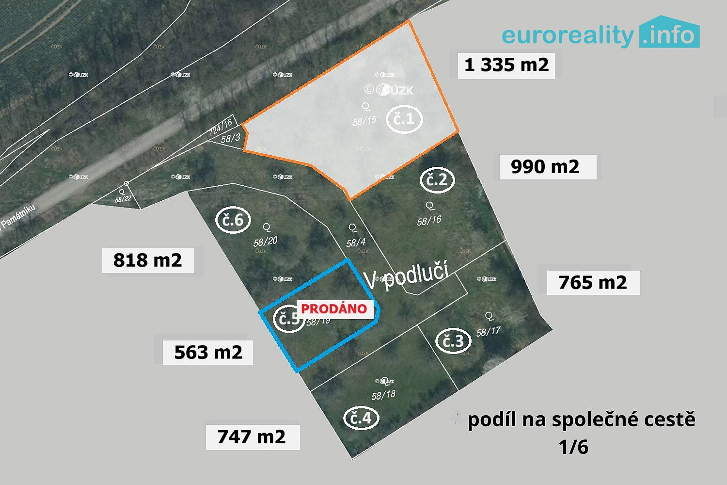 Prodej stavebního pozemku 1 335 m²
