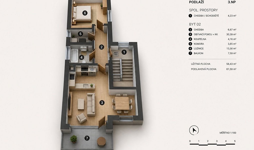 Prodej bytu 2+kk 58 m², Praha – náhled fotky 13