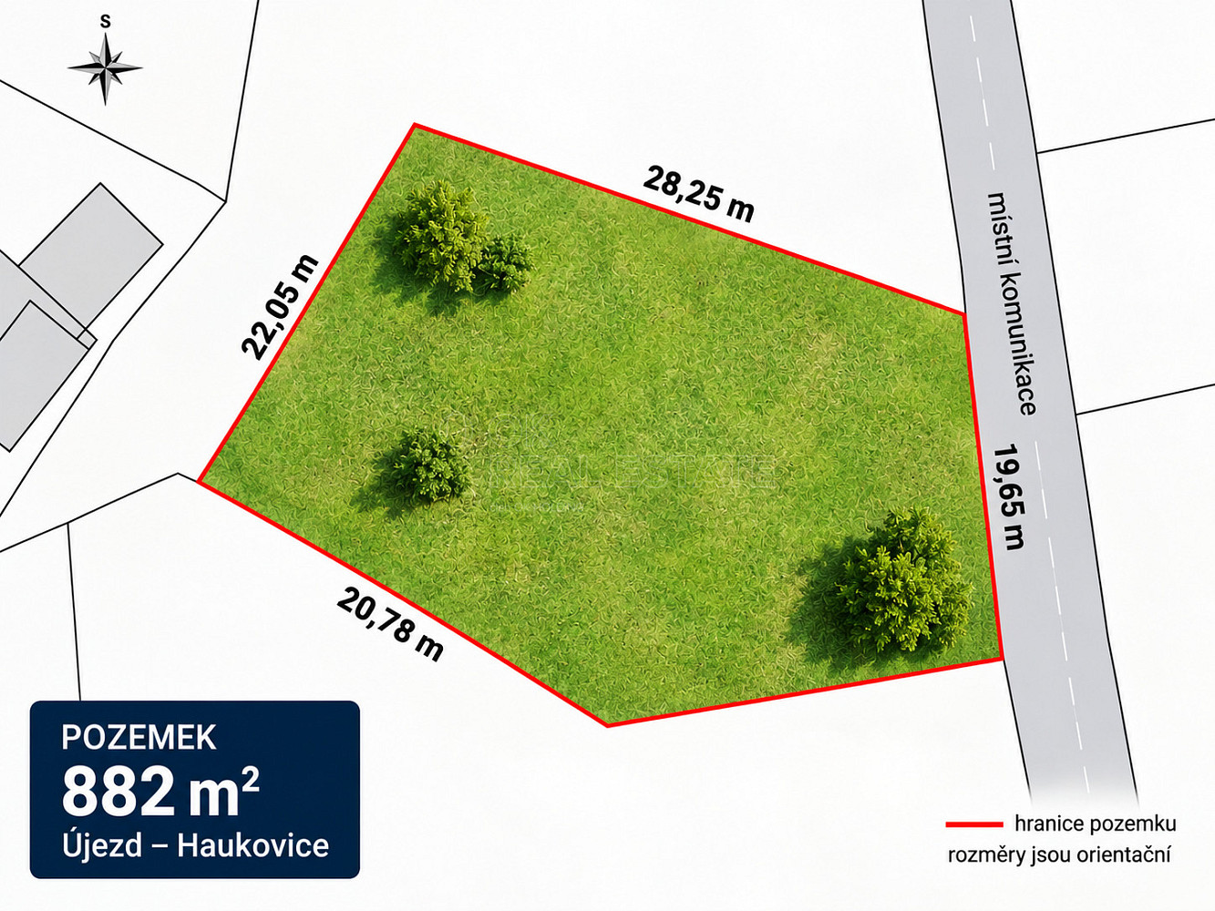 Prodej stavebního pozemku 882 m² – fotografie 4