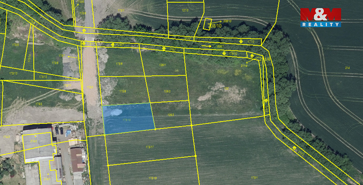 Prodej stavebního pozemku 996 m² – pohled 3
