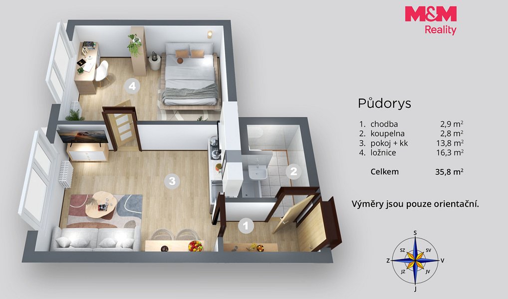 Pronájem bytu 1+1 33 m², Ústí nad Labem – náhled fotky 10
