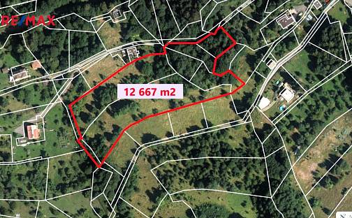 Prodej stavebního pozemku 12 667 m², Líšný, okres Jablonec nad Nisou