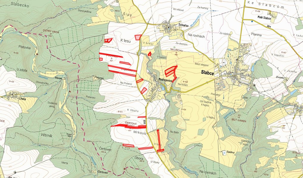 Prodej pole 178 078 m², Slabce – náhled fotky 3