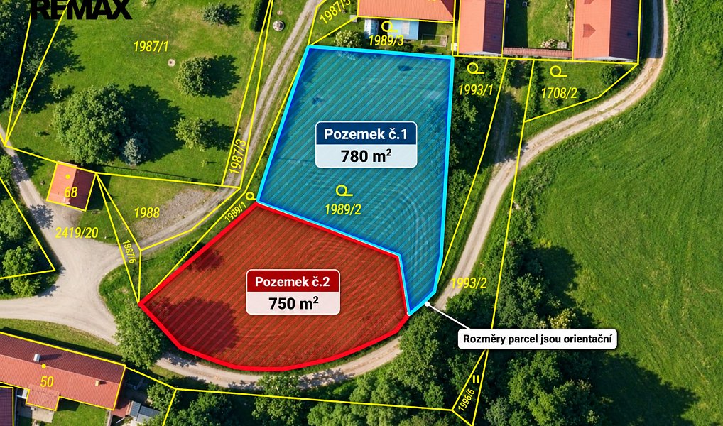 Prodej stavebního pozemku 780 m², Žimutice – náhled fotky 3