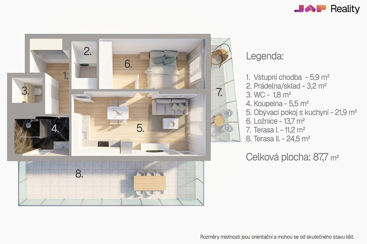 Pronájem bytu 2+kk 54 m² – fotografie 4