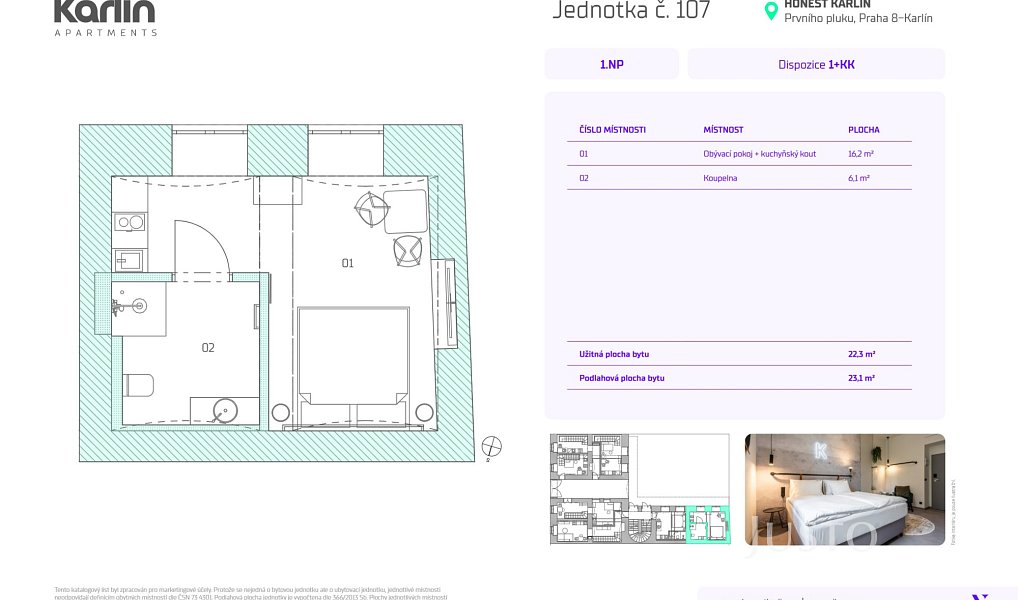 Prodej bytu 1+kk 23 m², Praha – náhled fotky 3