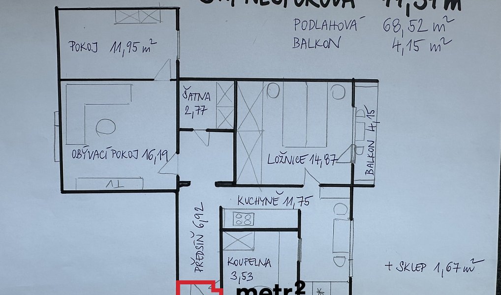 Prodej bytu 3+1 68 m², Olomouc – náhled fotky 23