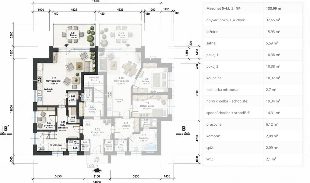 Prodej domu 338 m² s pozemkem 816 m², Horoušany – náhled fotky 59