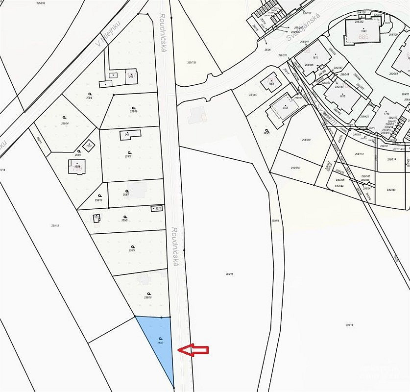 Prodej stavebního pozemku 775 m² – pohled 4