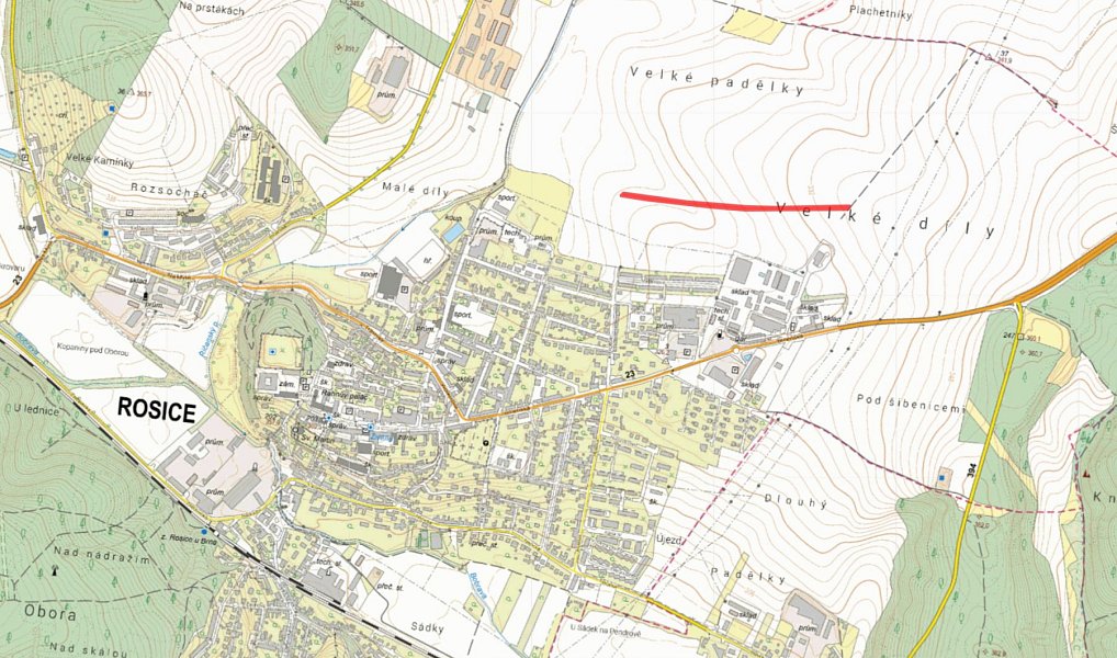 Prodej komerčního pozemku 4 881 m², Rosice – náhled fotky 3