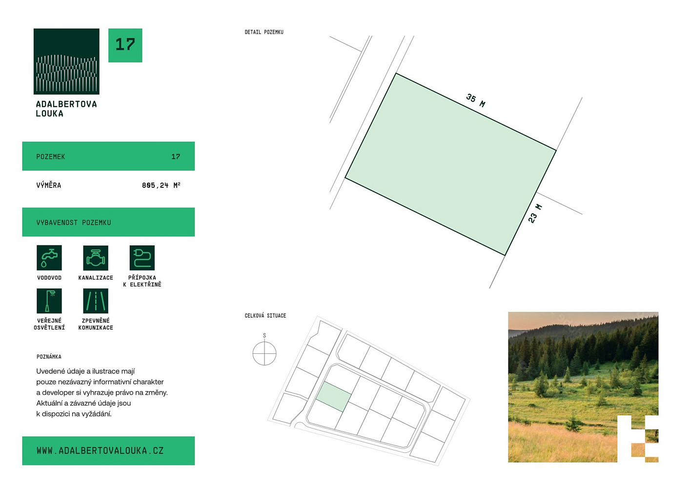 Prodej stavebního pozemku 805 m² – pohled 3