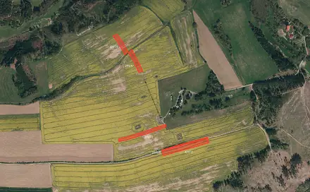 Prodej pole 11 760 m², Křešín - Kramolín, okres Pelhřimov