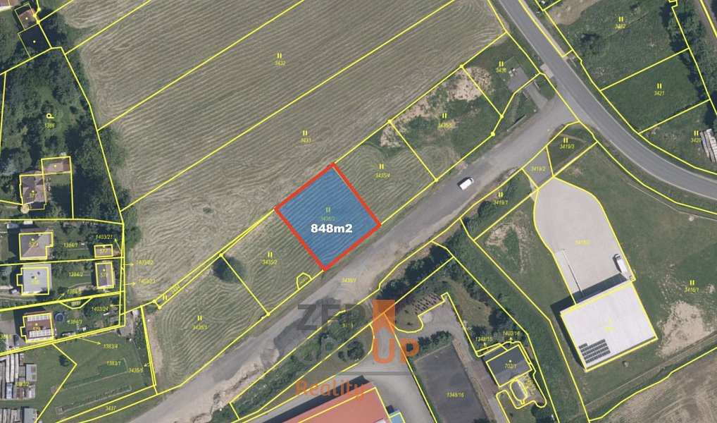 Prodej stavebního pozemku 848 m², Kout na Šumavě – fotka 1 z 4