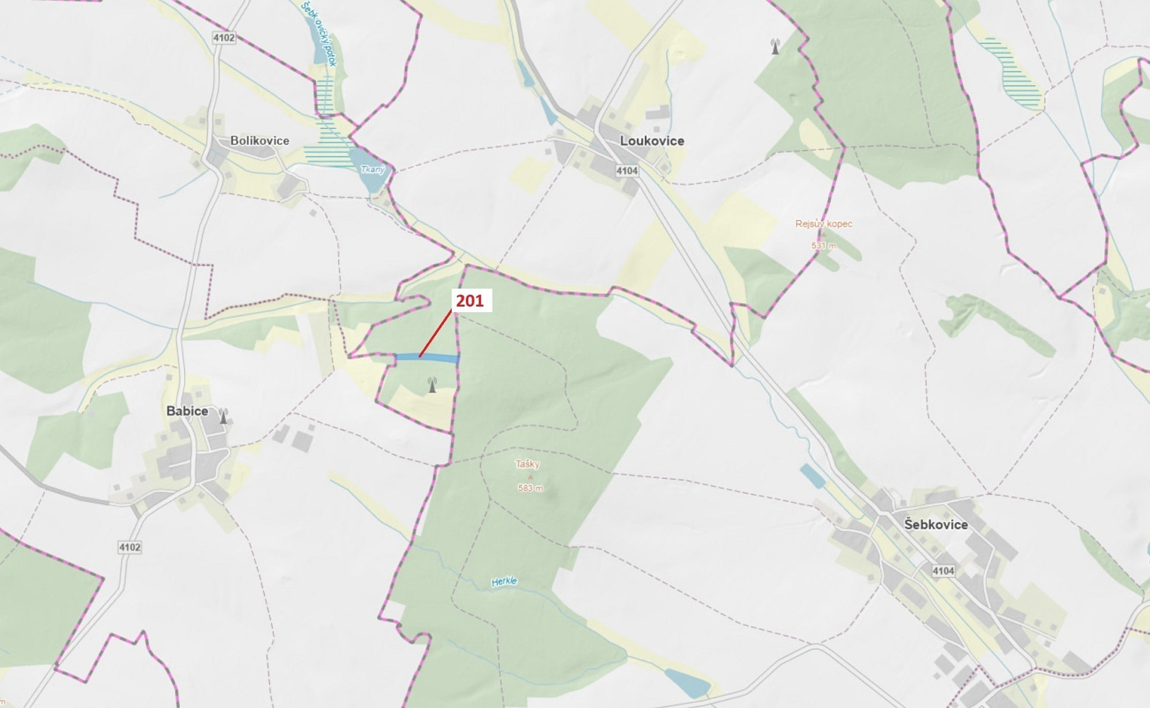 Dražba lesa 7 796 m²