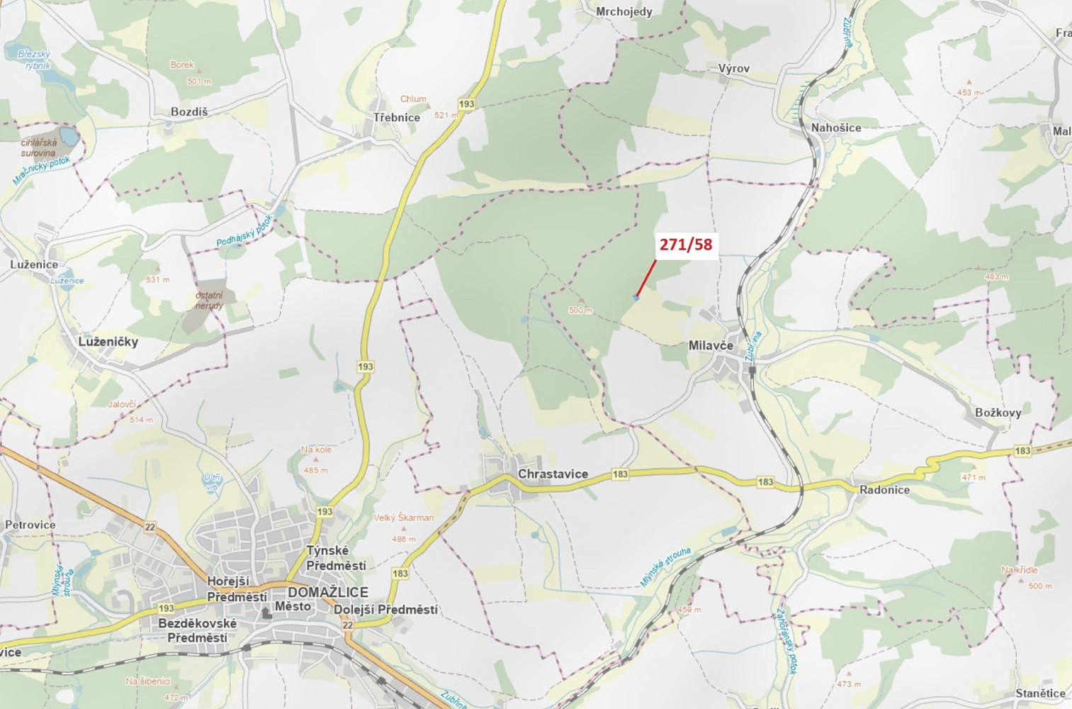 Dražba lesa 2 102 m²