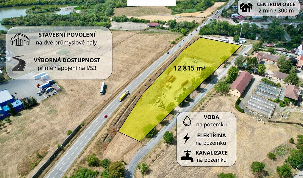 Prodej komerčního pozemku 12 815 m², Branišovice – náhled fotky 2