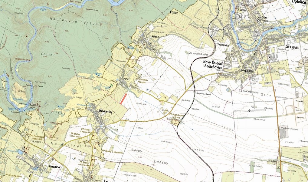 Prodej pole 7 141 m², Znojmo – náhled fotky 2