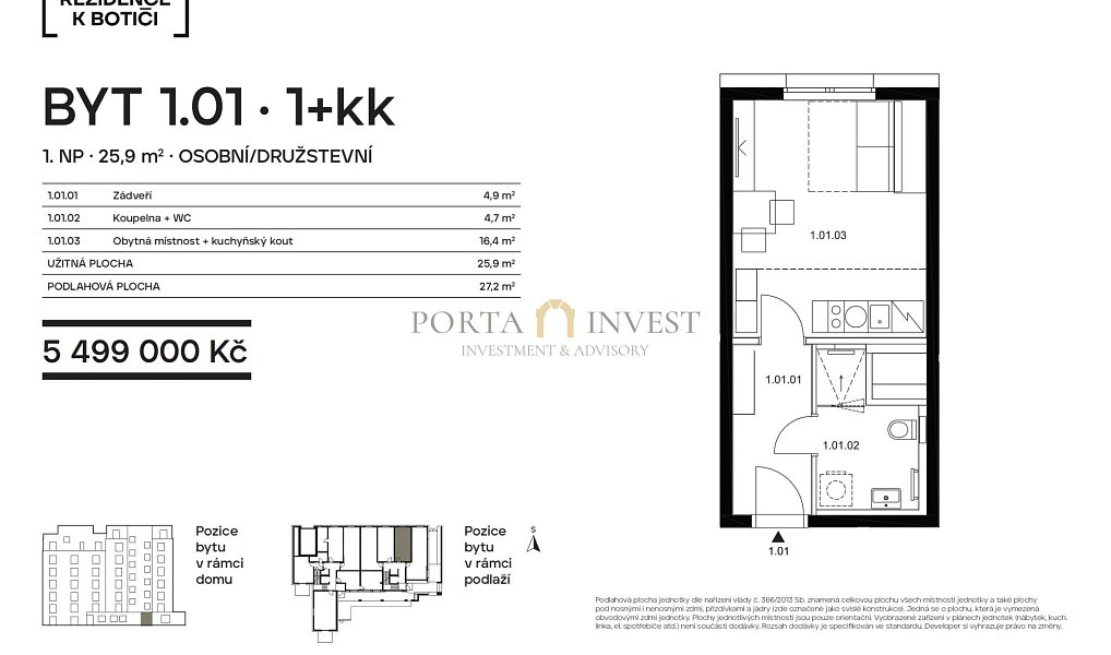 Prodej bytu 1+kk 26 m², Praha – náhled fotky 5