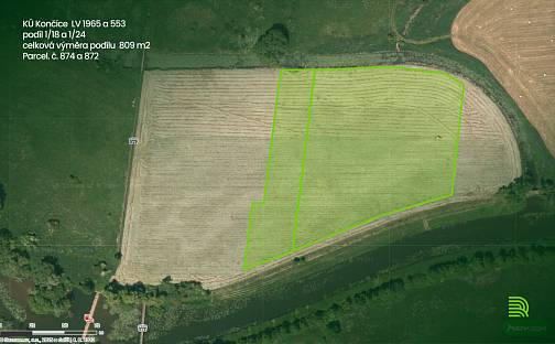 Prodej pole 2 335 m², Žiželice, okres Kolín