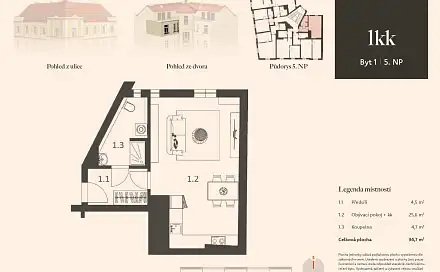 Prodej bytu 1+kk 35 m²