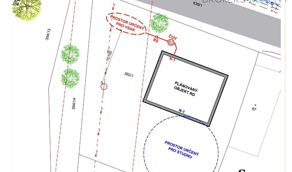 Prodej stavebního pozemku 868 m², Račice – náhled fotky 3