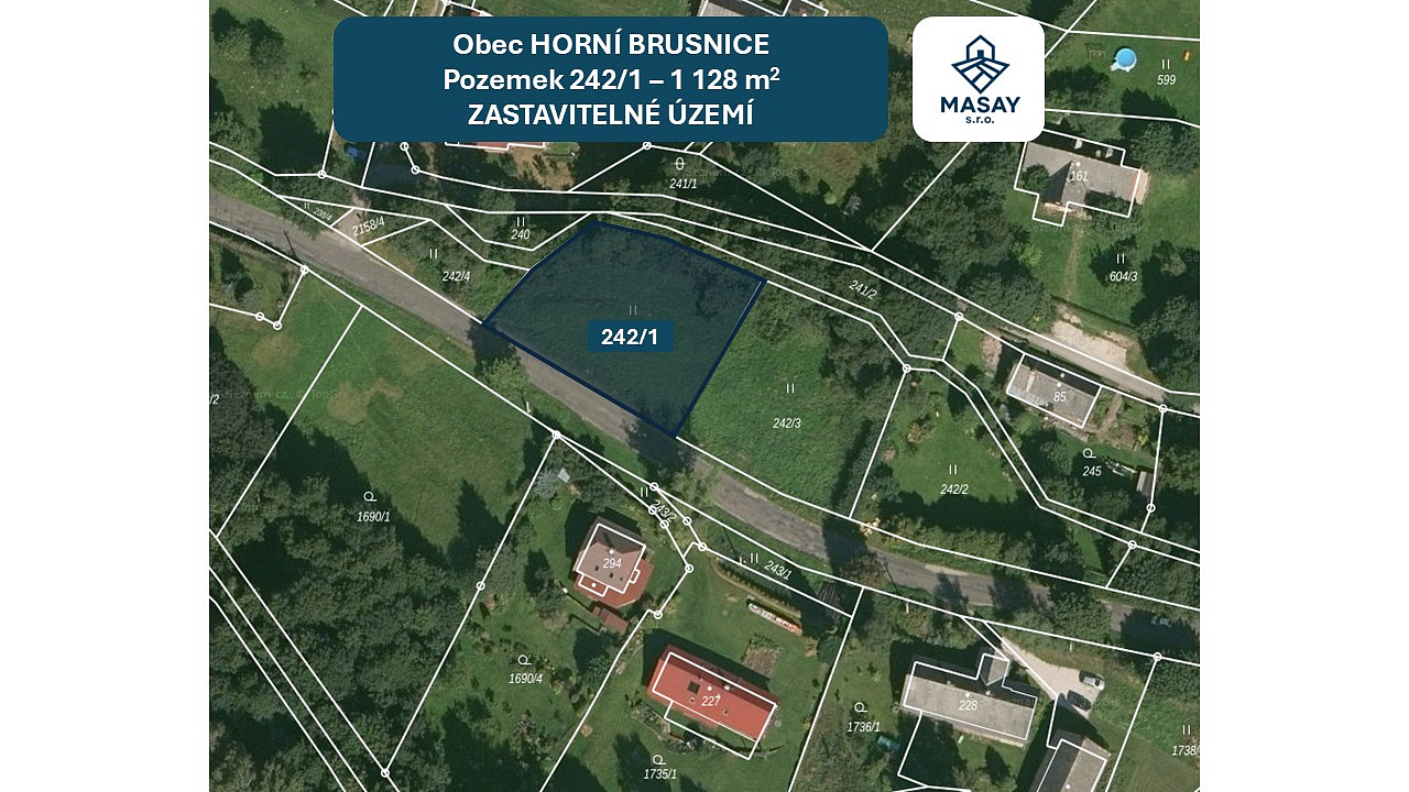 Prodej stavebního pozemku 1 128 m²