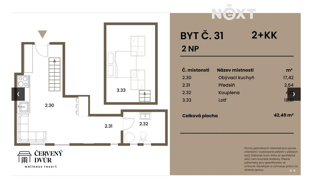 Prodej bytu 2+kk 42 m², Rapotín – náhled fotky 3