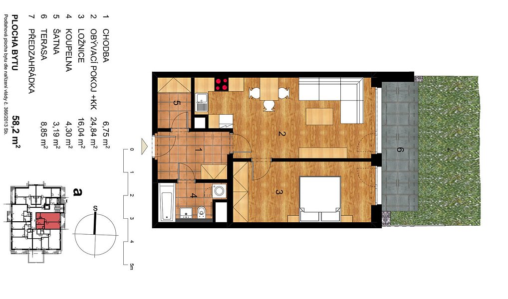 Prodej bytu 2+kk 58 m², Jinočany – náhled fotky 4