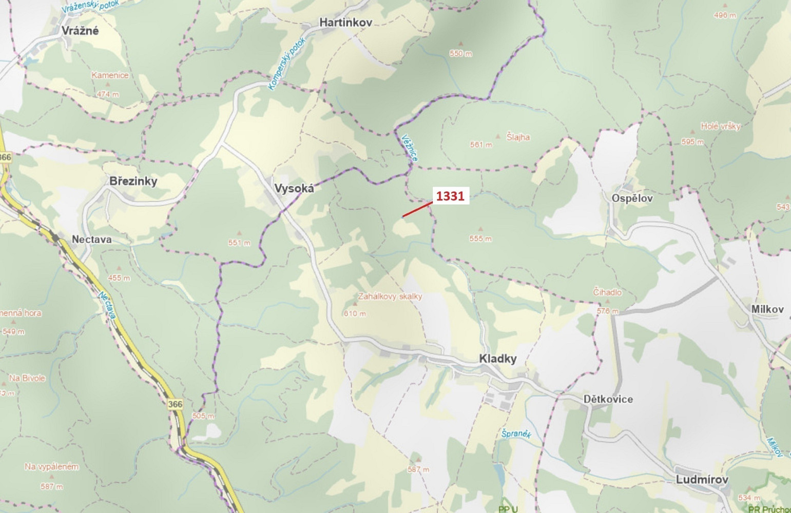 Dražba lesa 183 m²