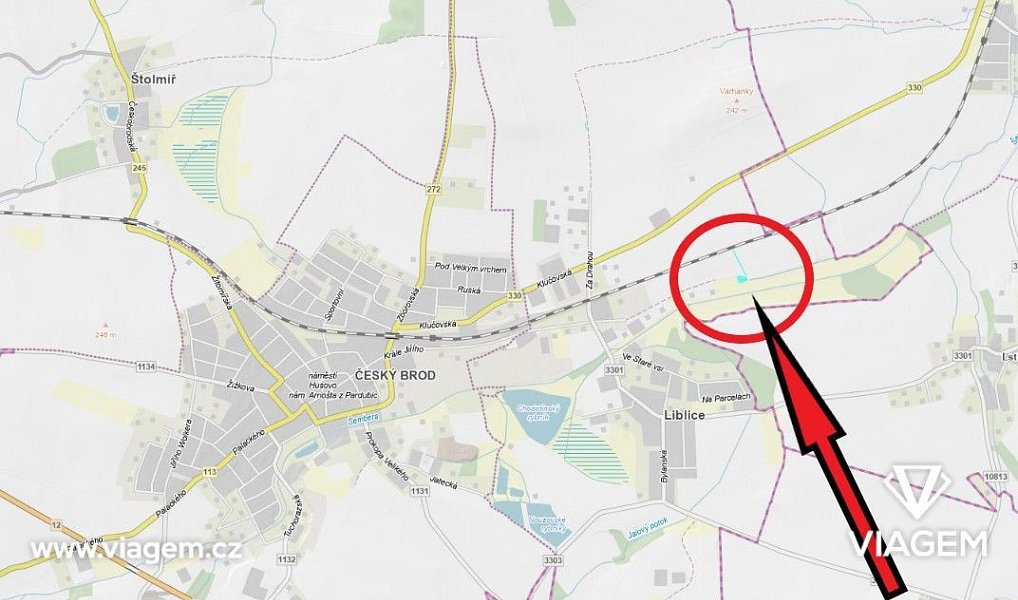 Prodej pole 1 135 m², Český Brod – náhled fotky 4