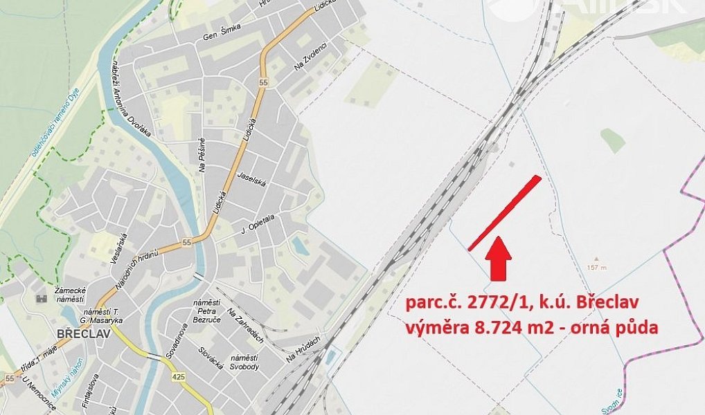 Prodej pozemku, 8724 m², Břeclav